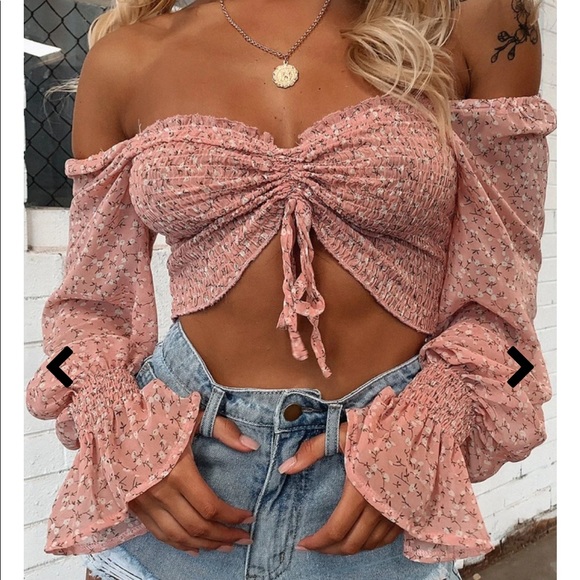 SOLD Beagle Crop - Pink Floral - Picture 2 of 8